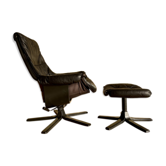 Lounge chair and ottoman Göte Möbler - 1970s