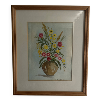 Peinture à l'huile vintage signée