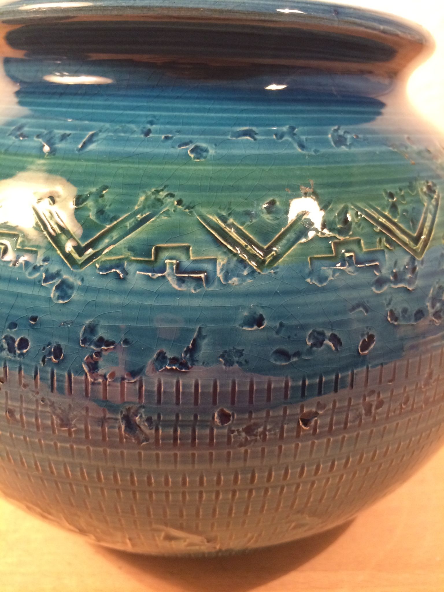 Vase boule Bitossi Aldo Londi Rimini Blue