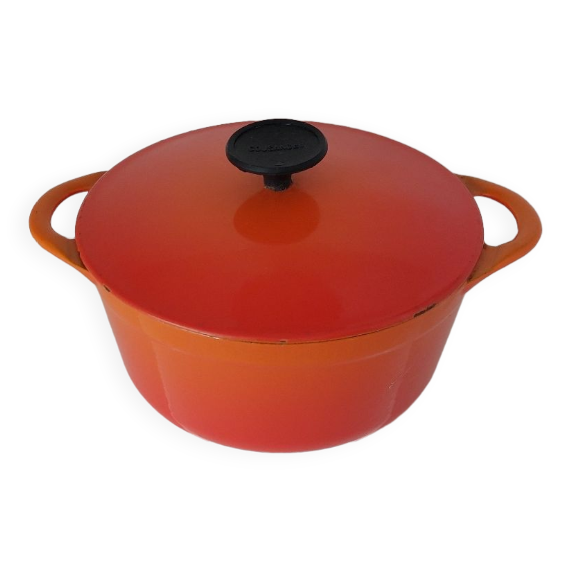 Le creuset model cousances red orange vintage pan