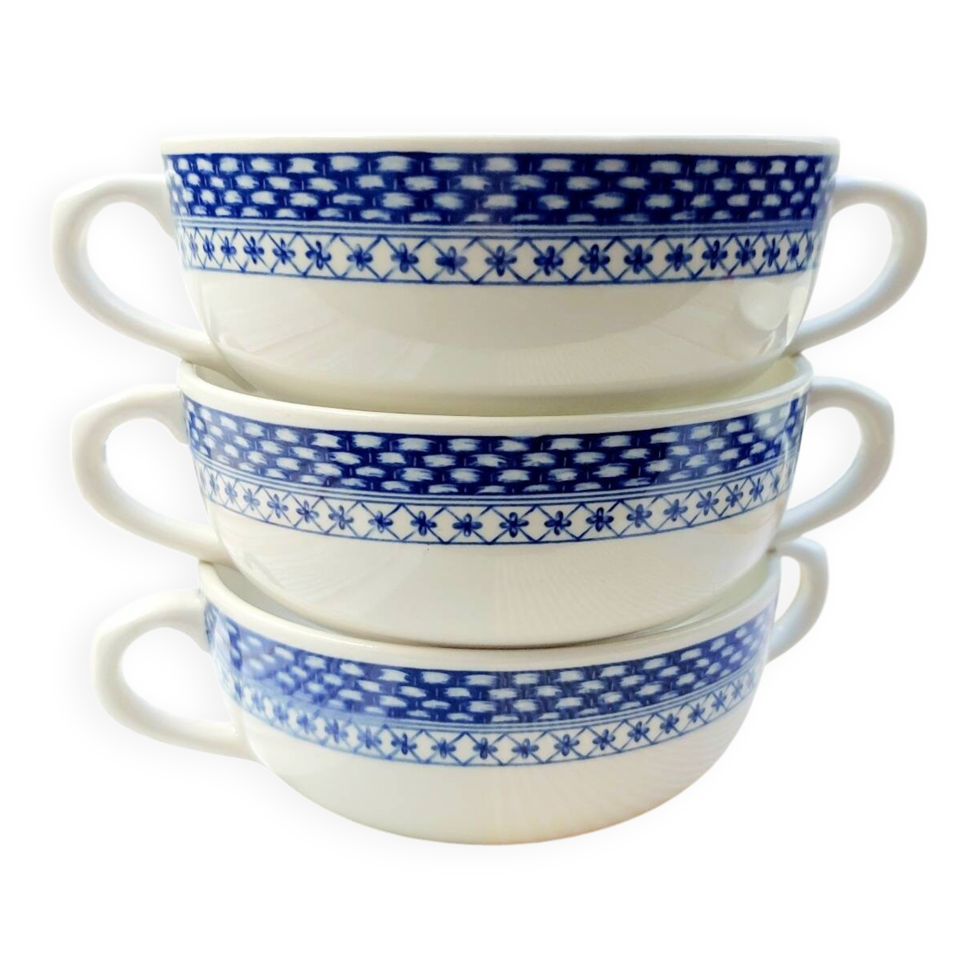 6 Royal Boch handle bowls