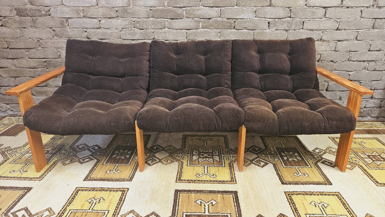 Yngve Ekström pine sofa 1970