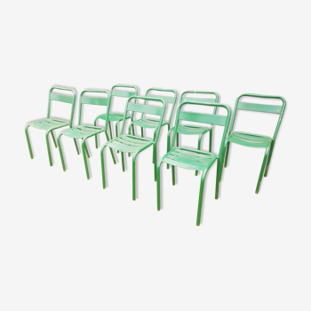 Set of 8 chairs vintage metal