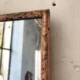 Pink patinated mirror 19th 54x70cm