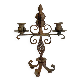 Wrought iron candlestick, 1900