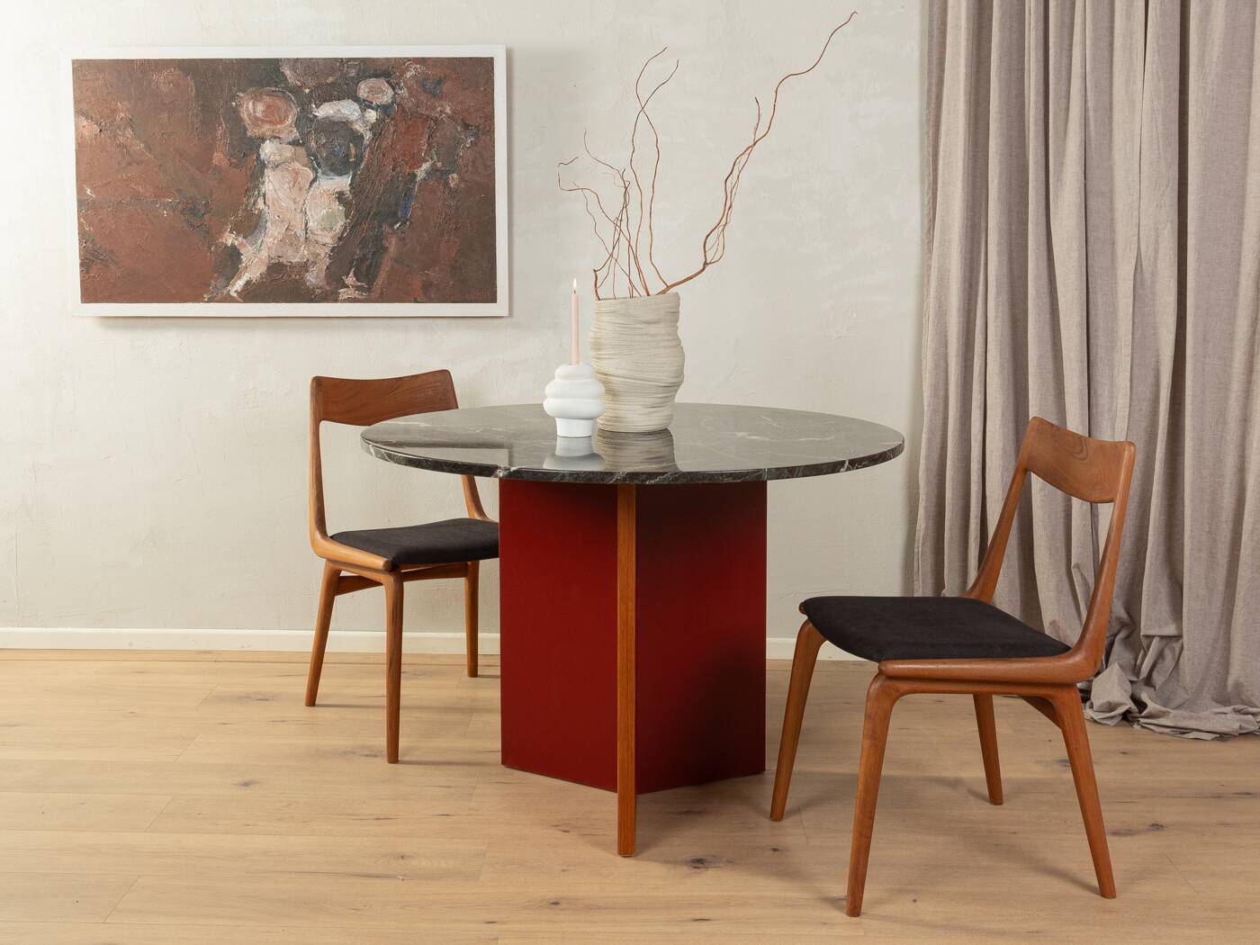1960s marble dining table, Ø 110 cm