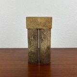 Klaus Lehmann, postmodern brutalist German pottery, sculpted column vase, 1981, ceramic