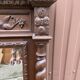 Renaissance style castle hunting mirror Louis XIII carved oak 1880
