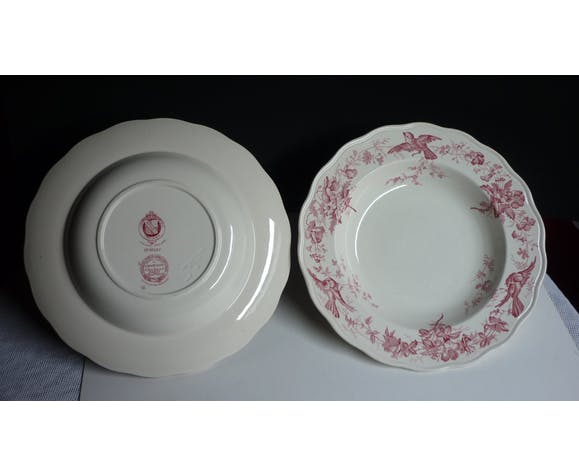 6 hollow plates English earthenware Cauldon England from the great depot E. Bourgeois