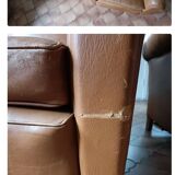 Pair of leather club armchairs