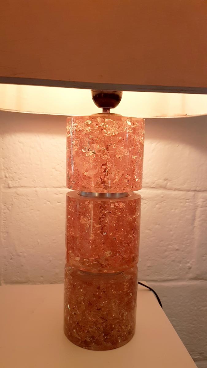 Lamp in aluminium and resin, 1970