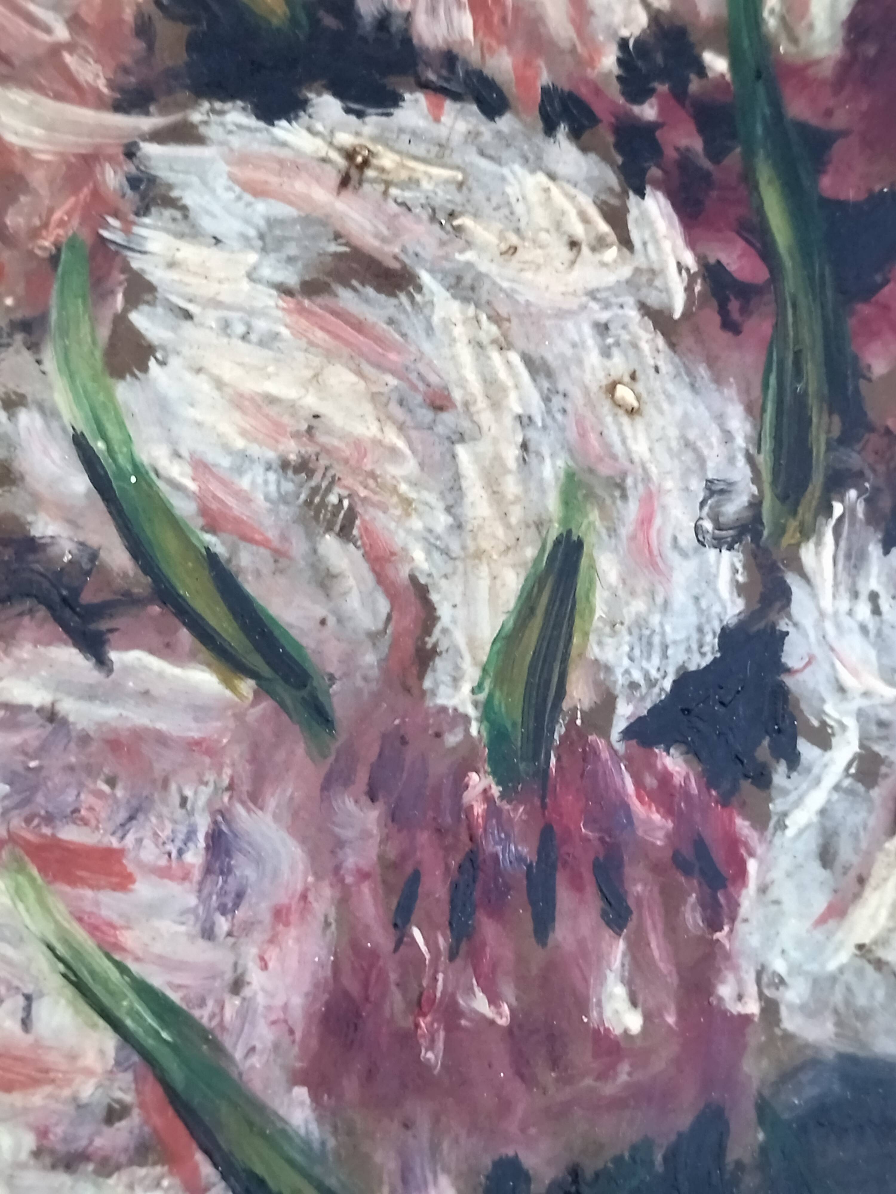 Old painting oil on panel - still life 1947 – signed wehr