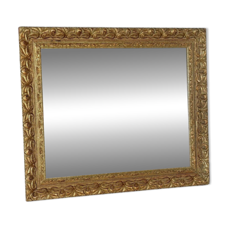 Miroir, cadre vers 1900 bois stuc doré 51x45 cm Bon état SB626