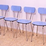 Chaises de café en formica coloré tchécoslovaque du milieu du siècle, 1960, ensemble de 4