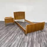 Single Bed and Nightstand attributed to Gio Ponti, 1940s, Set of 2
