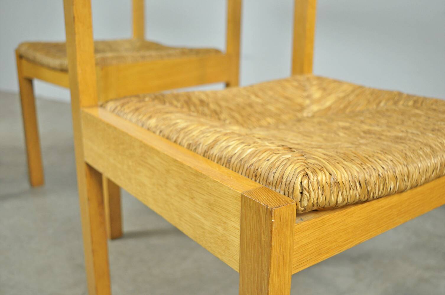 Vintage dutch design oak dining chairs, 1960s