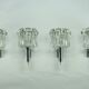 Set of four large Murano glass elements and chromed brass sconces, Italy 60