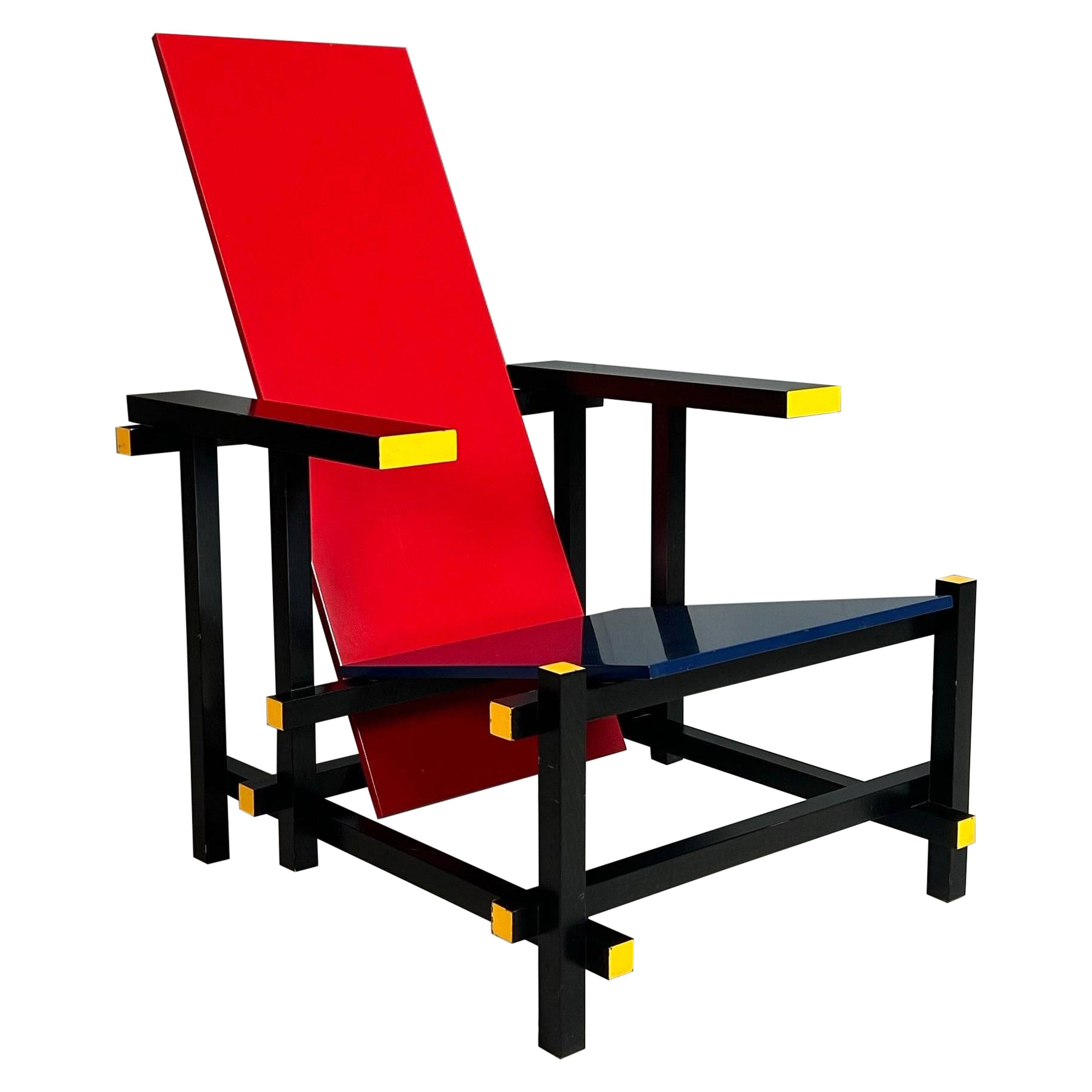Gerrit Rietveld Red and Blue Chair by Cassina