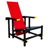 Gerrit Rietveld Red and Blue Chair by Cassina