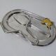 Flat foie gras service in silver metal and brass