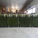 Large 7 piece modular / sectional sofa in striped upholstery, Germany, 70s