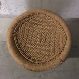 Rattan stool and rope years 70