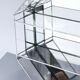 Handcrafted mirrored shelving cabinet