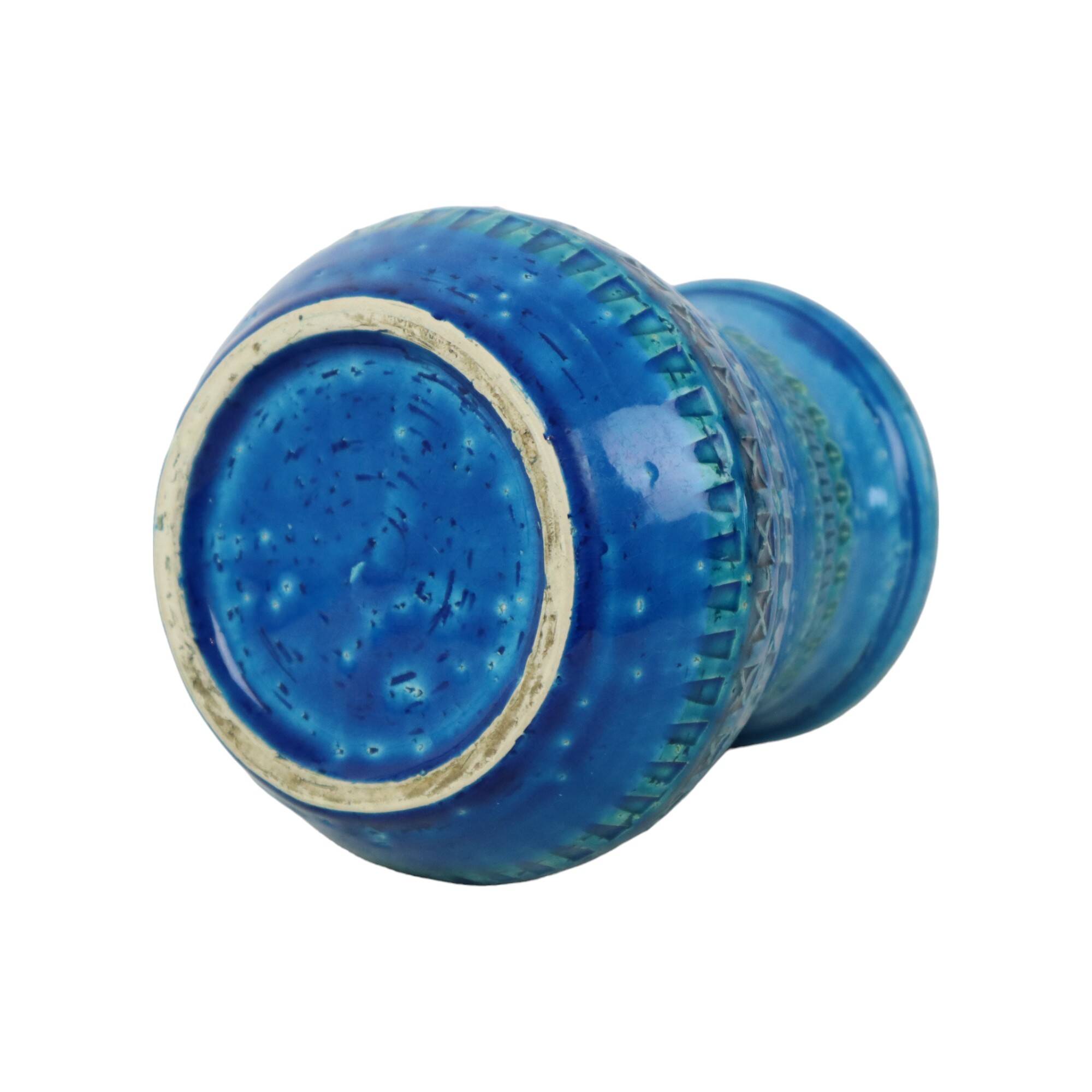 Vintage Blue Bitossi Vase Rimini Blue Aldo Londi Design Sixties