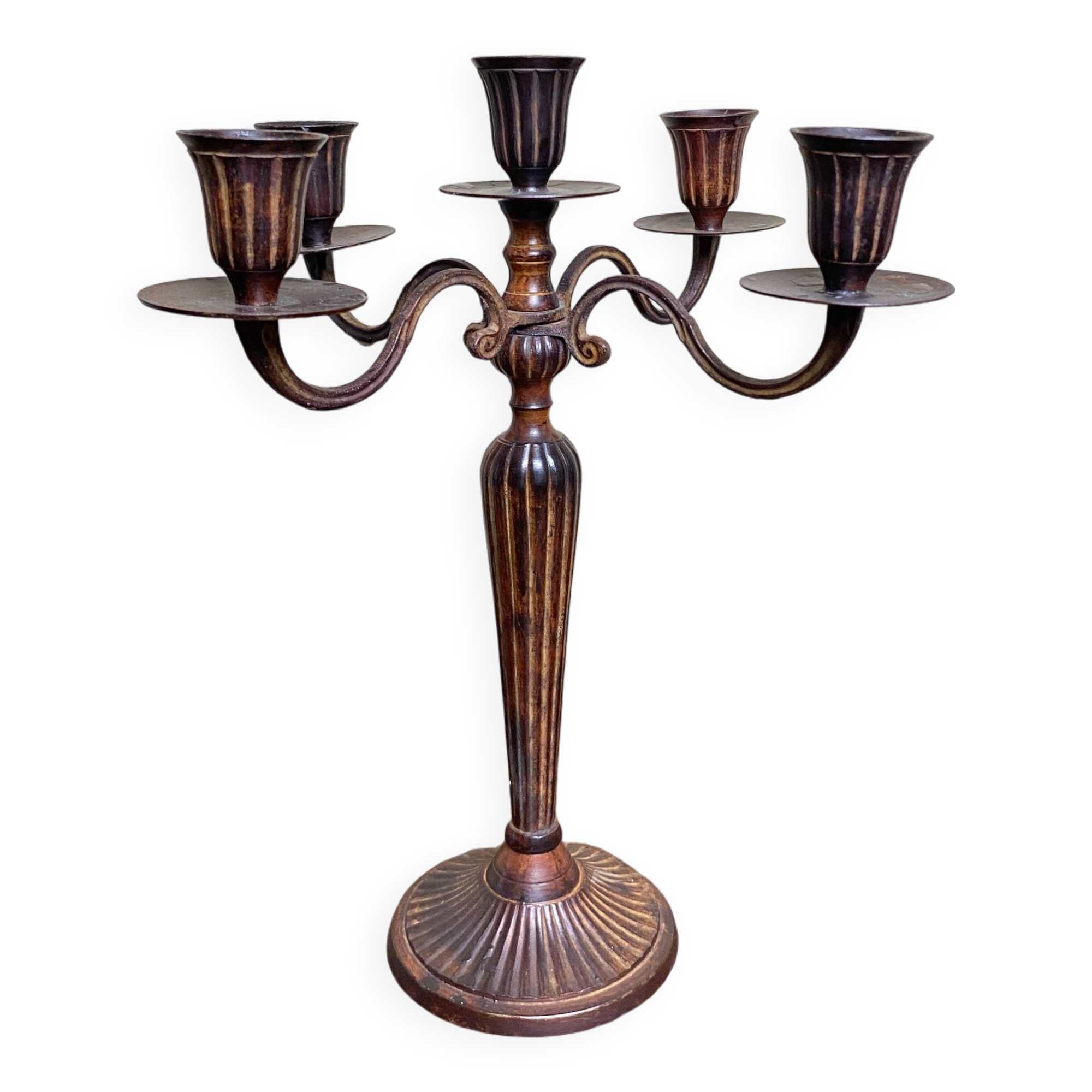 Large 19th century wrought iron candlestick