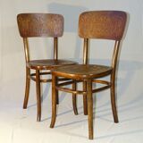 2 Fischel chairs circa 1910 sitting art nouveau bistro