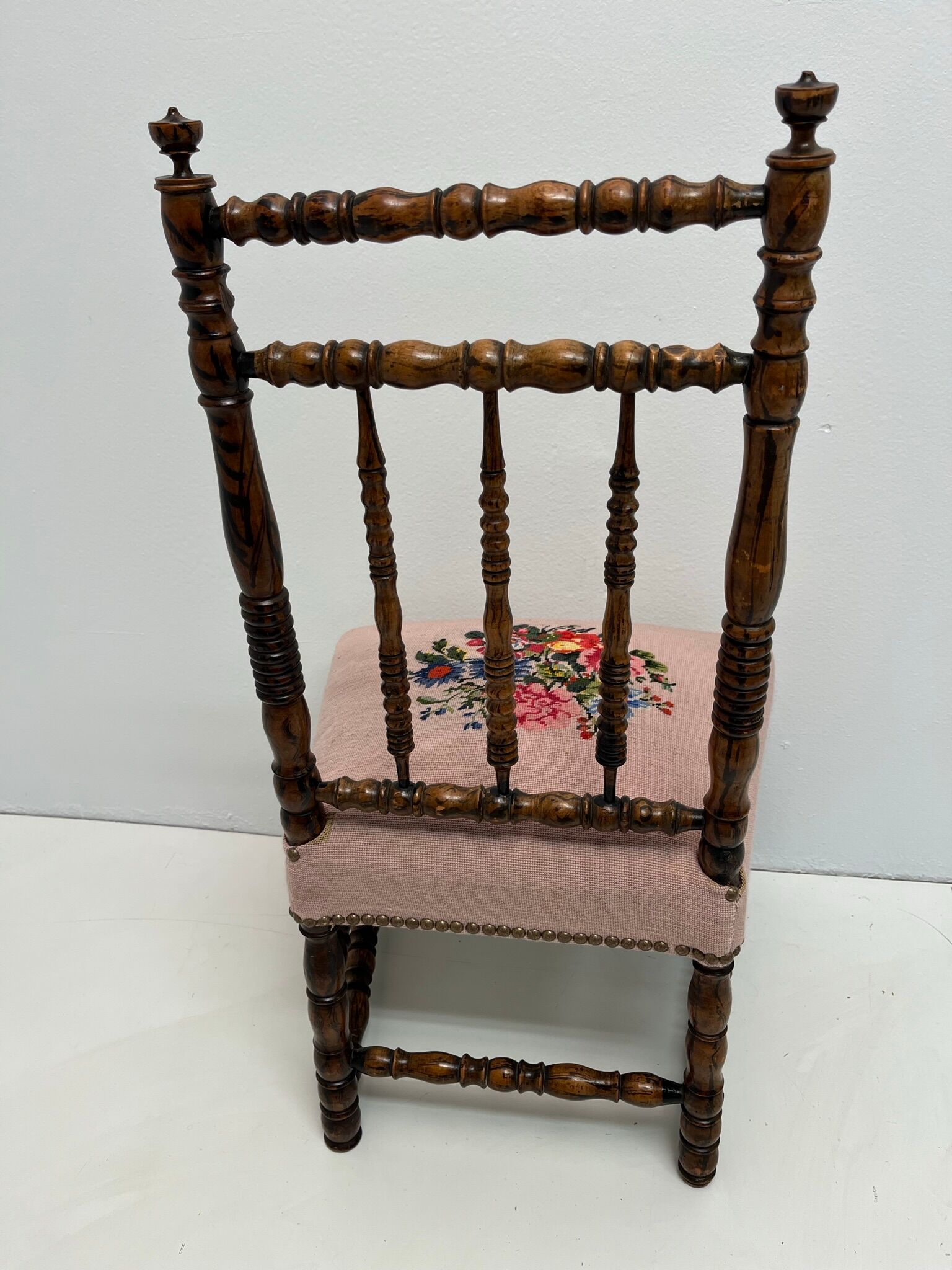 Children's chair Napoleon III wood turned vintage