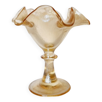 Beautiful 1960s amber glass ice cream cup