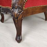 Red velvet bench