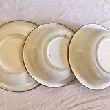 Set of 3 basins in vintage enamelled sheet metal