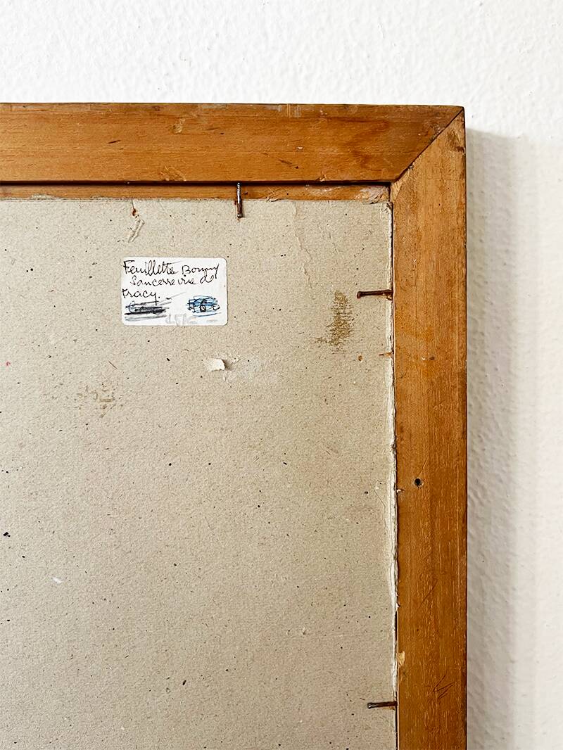 Painting "Banks of the Loire", Oil on paper, framed