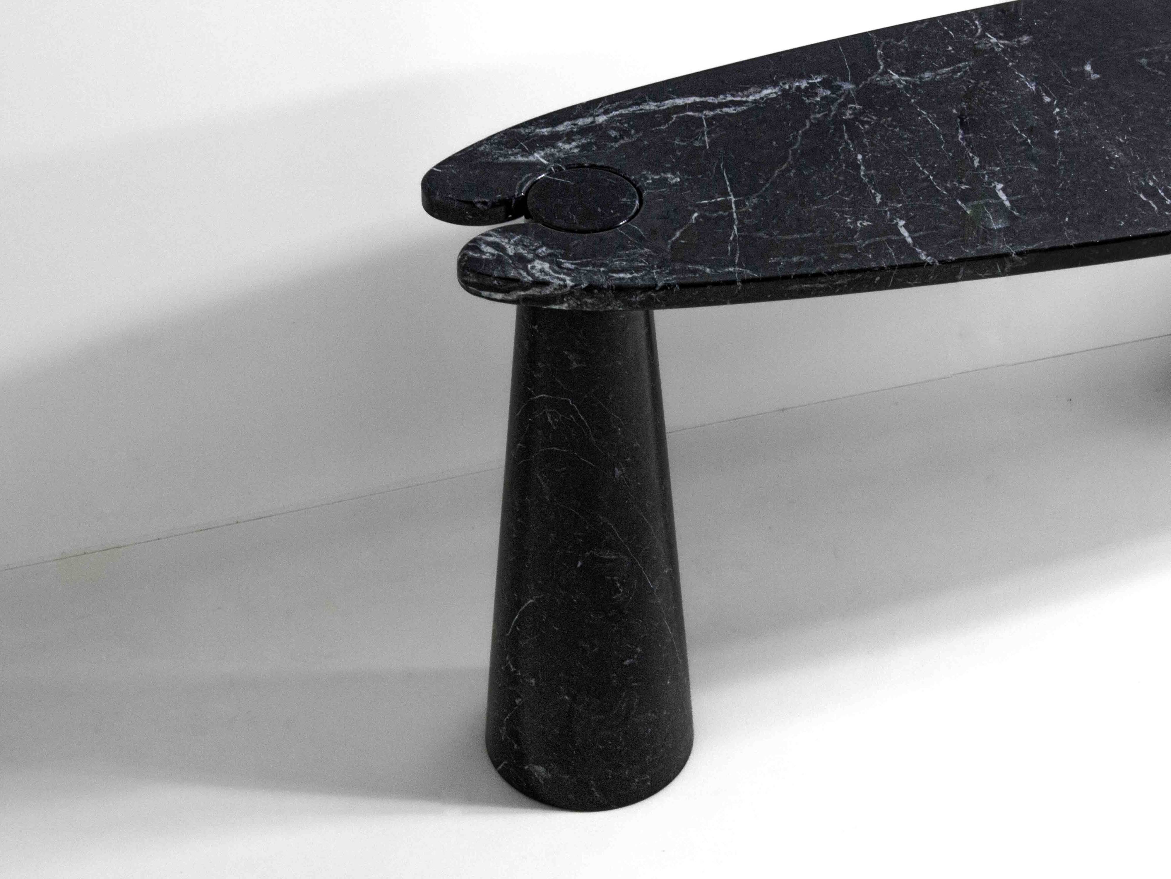 'Eros' console table in black marquina marble by Angelo Mangiarotti