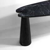 'Eros' console table in black marquina marble by Angelo Mangiarotti