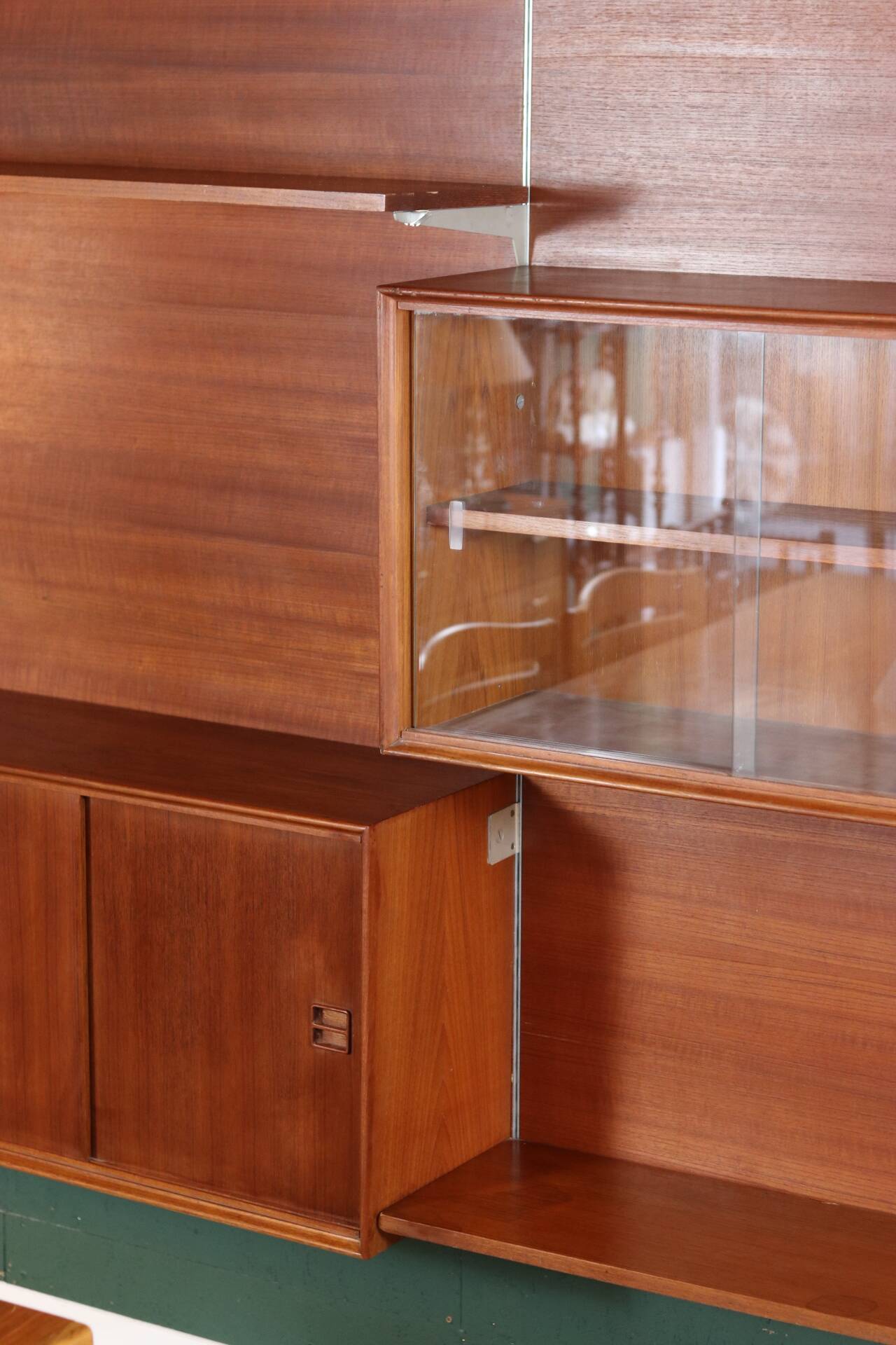 Vintage Scandinavian teak wall unit