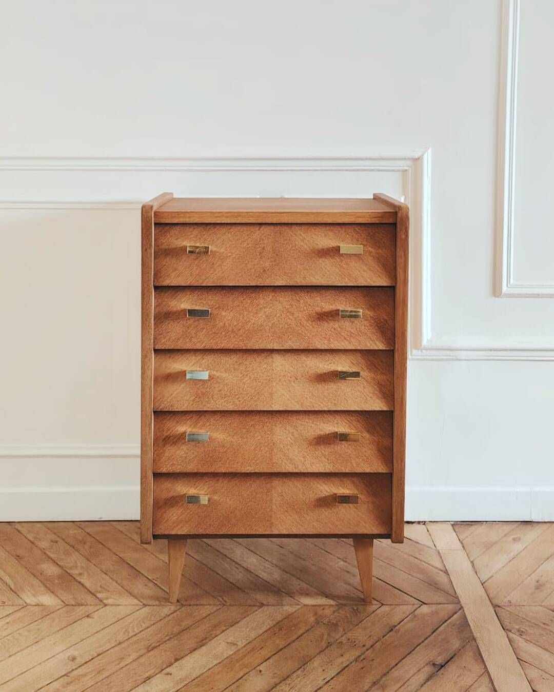 Renovated vintage chest of drawers, Scandinavian style, 1950s-60s.