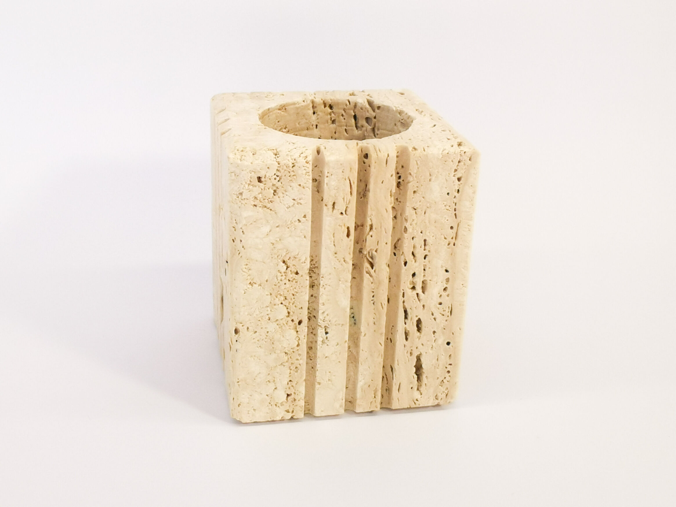 Pencil holder in travertine by Cerri Nestore, 1960