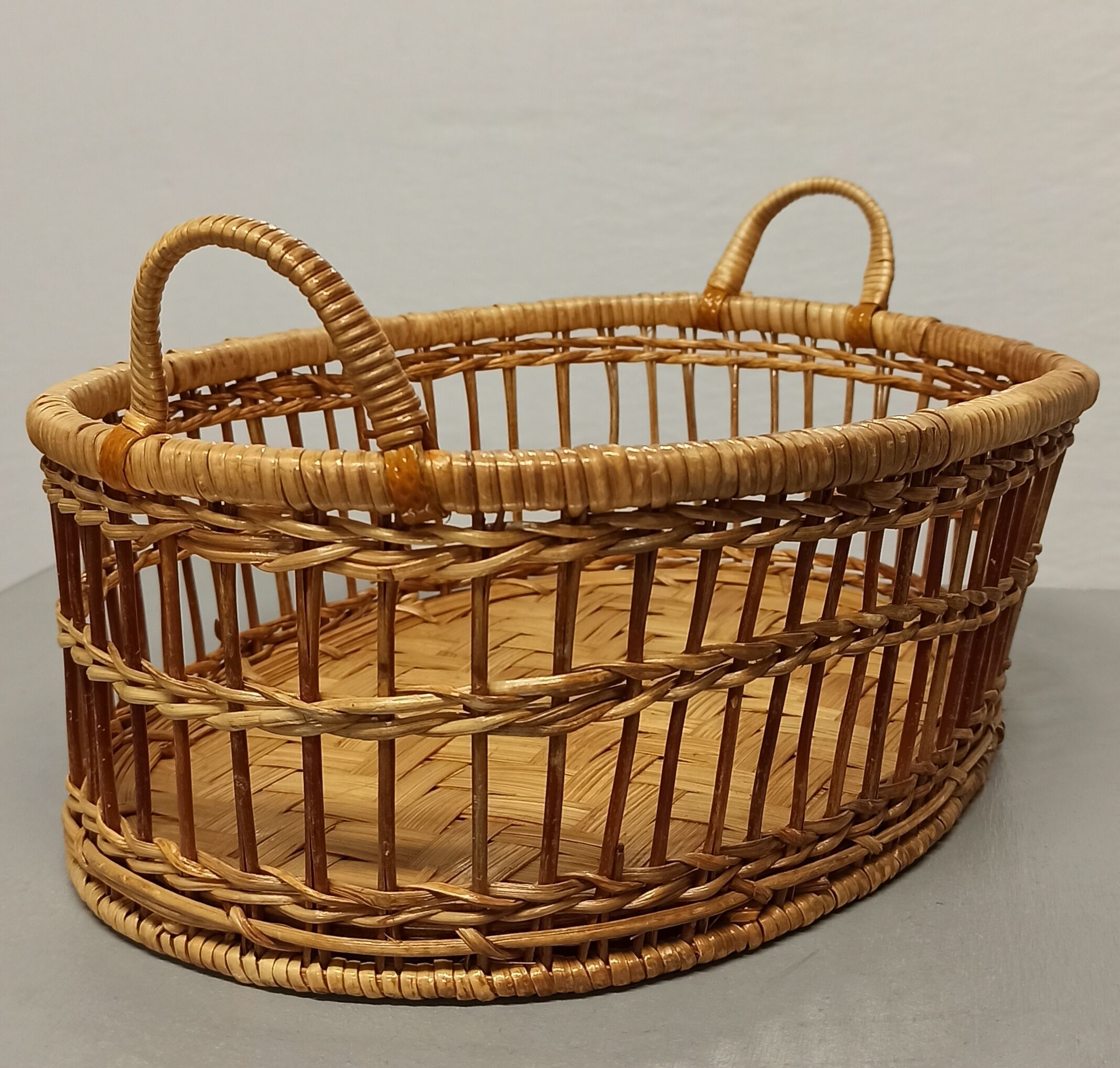 Rattan braided basket