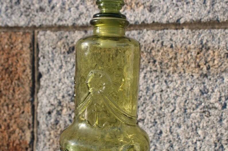 Empoli glass nautical carafe from the 1960s