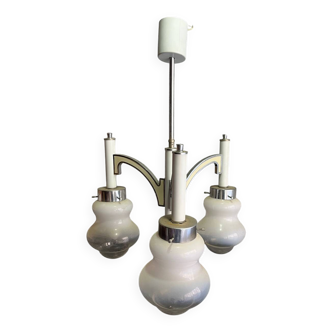 1970 metal and glass pendant light