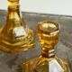 Pair of Art Deco candlesticks in pressed glass from the 1930s.
