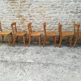 12 varnished bistro chairs