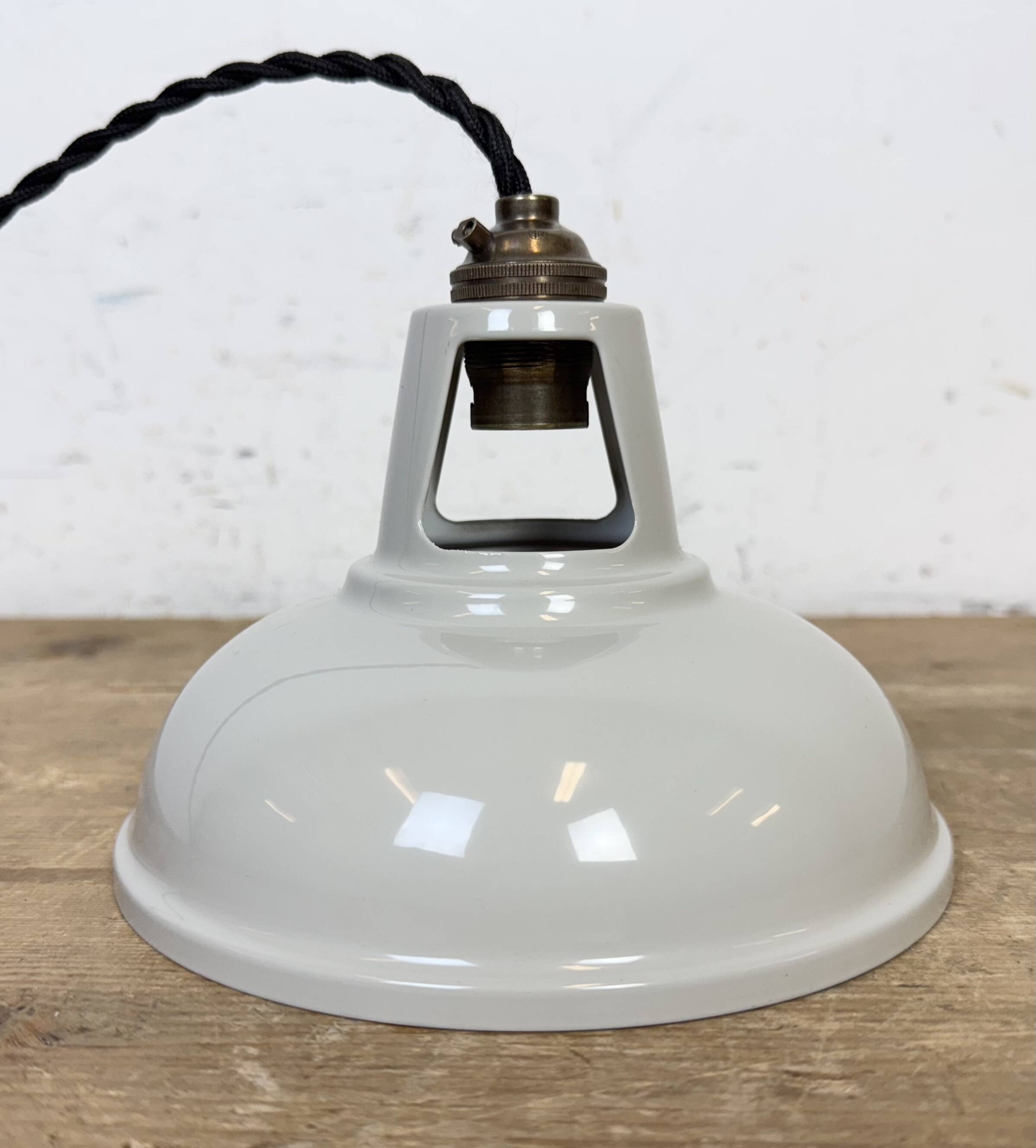 Vintage Industrial Beige Painted Ceiling Lamp, 2000s