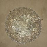 Frosted ice glass plafonnier, Kaiser Leuchten label, 1970s