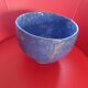 Large blue glazed stoneware bowl.