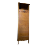 Vintage wooden curtain column storage unit