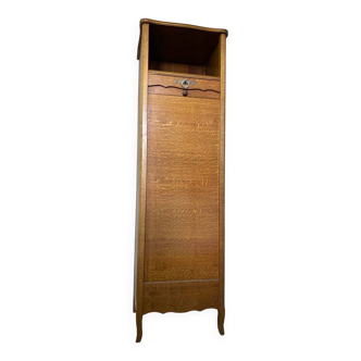 Vintage wooden curtain column storage unit